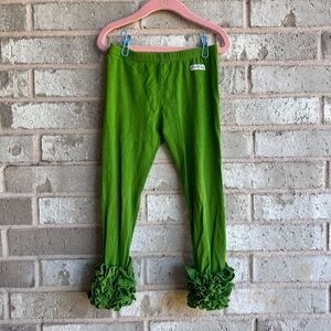 Sew Sassy Green Ruffled Girls Leggings
